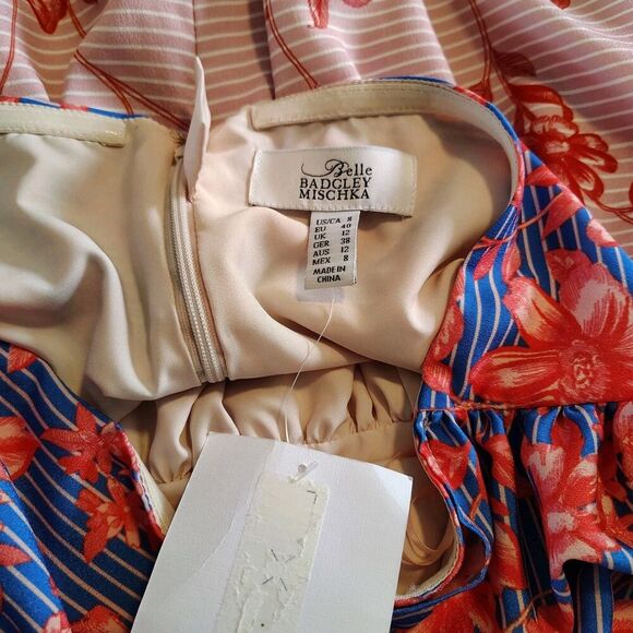 Belle Badgley Mischka Delaney Floral Maxi Dress Tropical Colorful Size 6 NWT - Picture 5 of 13